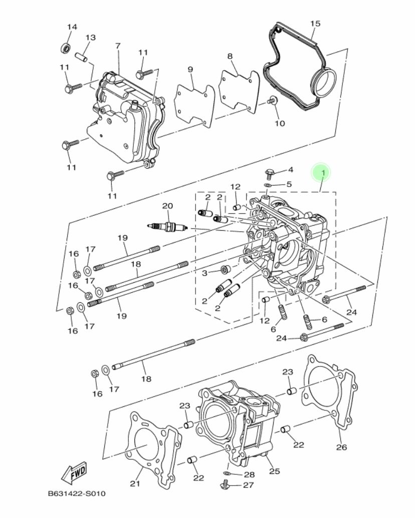 CYLINDER HEAD AEROX OLD / LEXI 125 - Gambar 2